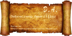 Debreczeny Amarillisz névjegykártya